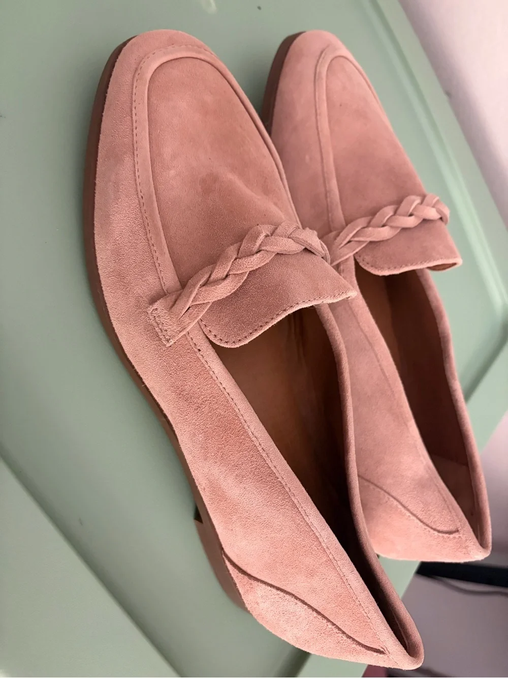 Seychelles Braided Suede Loafers in Tan